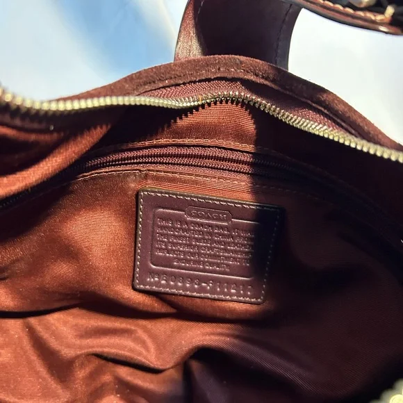 Coach Vintage Hampton Mosaic Berry Patchwork Suede Leather Shoulder Bag - Picture 9 of 16